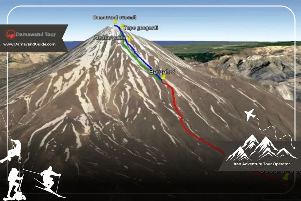 Main Climbing Routes for Mount Damavand